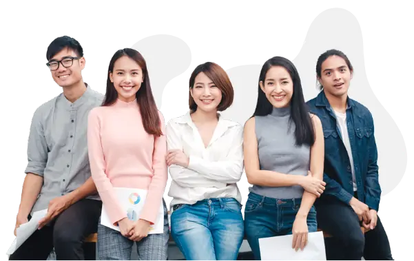 A group of young individuals smiling and posing