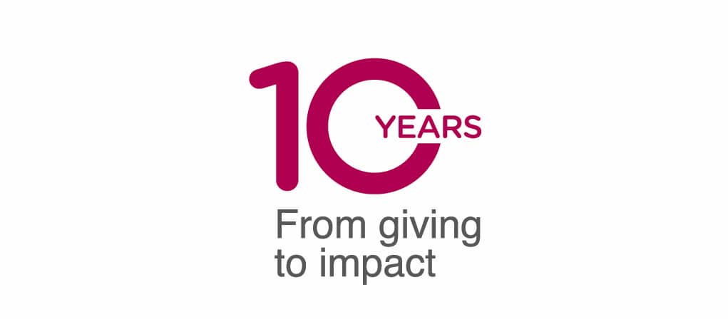 10 Years From giving to impact graphic